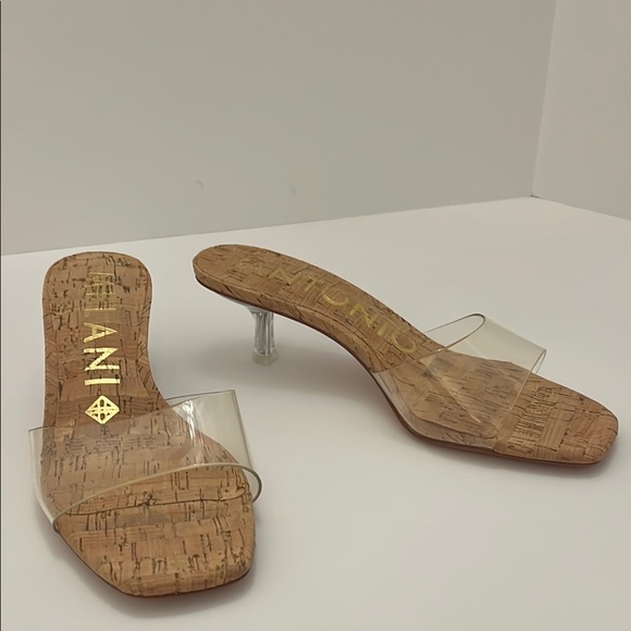 ANTONIO MELANI Cork and Clear Heels Size 8 - Picture 1 of 7